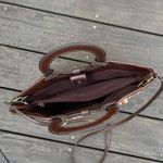 Croft & Barrow NWOT Y2K Leather/Fabric  Brown/Tan Striped Crossbody Purse Bag Photo 6