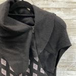 Anthropologie Moth Womens S Wool Shrug Sweater Wrap Cowl‎ Cropped Black Zipper Photo 5