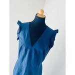 Tailored By Rebecca Taylor Stretch Modern V Neck Size 12 Blue Photo 13