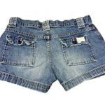 American Eagle  Blue Jean Shorts Vintage AE Supply Co Womens Size 2 Pockets Logo Photo 1
