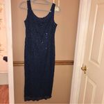 Alex Evenings Alex Evening Lace Sequin Cocktail Midi Dress Navy blue Size 8‎ Photo 2