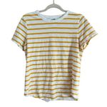 Old Navy size, large, short sleeve, yellow, and white striped top Photo 7