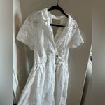 Anthropologie  Maeve White Eyelet Shirt Dress Photo 6