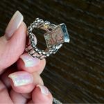 Blue stone Jewelry Set, Necklace, Earrings and Cocktail Ring Silver Photo 12