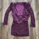 Retrofête Retrofete Mertzi Sequin Dress in Purple Size Small Mini Long Sleeve NWT Photo 4