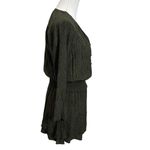 Rails  Jasmine Olive Speckled Mini Dress Split Neck Women’s Size Small Smocked Photo 6