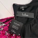 Lulus NWT  Look Like a Star Magenta Pink Reversible Sequin Strapless Dress MEDIUM Photo 10