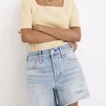 Madewell Denim Shorts Selton Wash Distressed Raw Hem Size 24 Photo 0