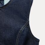 ZARA Dark Blue Denim Z1975 Jean Midi Maxi Sleeveless Trendy Dress Photo 11