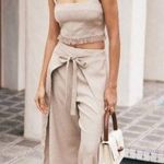 Cult Gaia ππ Marais Pant ~ Light Camel Waist Tie Relaxed Large L NWT Photo 0