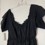 Anthropologie NEW! Joie alverna eyelet off shoulder 100% linen black jumpsuit L Photo 8