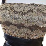 R & M Richards y2k vtg. Black Gold‎ Lace Sequin Sparkle Party Dress sz. medium 10  Photo 3