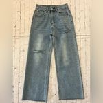 Dazy SHEIN NWT High Rise Wide Leg Distressed Blue Jeans Medium 27 Photo 0