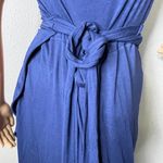 Gap Wrap Dress Spaghetti Strap Blue Maxi Size Medium Petite Photo 5