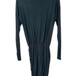 Hard Tail Blue Gray Ruched Cinched Side Long Sleeve Knee Length Dress S Photo 1