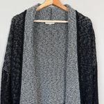 Eileen Fisher Open Front Knit Cardigan Sweater Women Medium Black Organic Cotton Photo 4