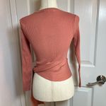 ZARA  ribbed sweater with tie closure Size Small Color Peach Photo 7