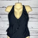 Kona Sol  NWT Size L Black Ruffle High Coverage One Piece Bathing Suit Swimsuit Photo 1