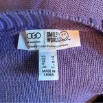 LOGO By Lori Goldstein LOGO Lori Goldstein Smiley World Purple Orange Sweater Green Smiley M Photo 6