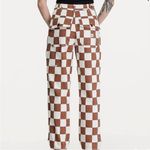 P&Co P&  NWT 304 Service Fatigue Checkerboard High Waisted Straight Leg Pants 2 Reg Photo 6