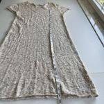 ZARA Knit Dress Womens Size S Beige Knit Short Sleeve Cotton Acrylic Linen Blend Photo 5