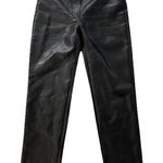 Wilfred Aritzia  Black Vegan Leather High Rise Straight Taper Leg Pants Size 2 Photo 0