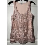 EXPRESS  Pink‎ Metallic Thread Lace Tank Top Women's Size S Petite Photo 5