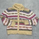 Mountain Lake Vintage Nordic MultiColor Pattern Faire Isle Button Down Sweater Photo 0