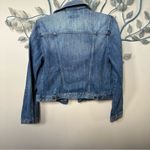 Loft  Cropped Denim Jacket lightly Distressed Small Photo 4