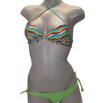 Recco brazilian green and striped bikini set NWT Photo 0