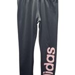 Adidass Charcoal Leggings with Pink Lettering Photo 0
