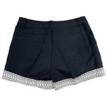 Kate Spade  NY Black Linen White Geometric Embroidered Lining Shorts sz US 2 NEW Photo 5