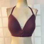 Shade & Shore Mauve Crochet Halter Underwired Bikini Top Size 36DD Photo 0