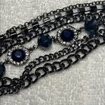 Vera Wang Simply  Multi-strand Blue and Silver Tone Chain Bracelet Photo 2