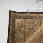 Oscar de la Renta  Vintage Brown Leopard Animal Print Silk Square Scarf Designer Photo 1