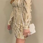 White Gold Sparkle Dress For Homecoming Photo 2