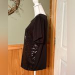 Ashley Stewart  Black Sequin Short Sleeve T-Shirt size 14/16 Photo 2