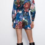 ZARA NWT Satin Effect Short Jumpsuit Floral Print Photo 5