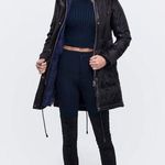 Nicole Benisti Black Brera Leather Trim Fur Accent Down Coat Size M $1,800 Size M Photo 0