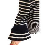 Talbots Navy Blue Ivory Cable Knit Wool Blend Sweater Dress Petite / XL Bell Sle Photo 8