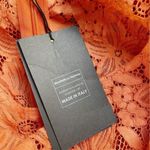 NWT Y2K Talco Terracotta Italian Made Lace Midi Dress & Slip Women’s Size Medium Orange Photo 13