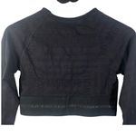 Gymshark  Long Sleeve Crop Top Black Logo Print Thumbholes‎ Seamless Activewear Photo 6