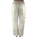 Hollister  White High Rise Straight Wide Leg Utility Cargo Dad Jeans Pants Sz 27 Photo 2