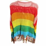 Pitusa Rainbow Crochet Long Sleeve Multicolored Stripes Sweater Photo 3