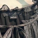 Sanctuary Live It Up Black Metallic Peasant Blouse Long Sleeve Metallic Gray Photo 4