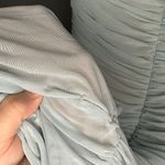 Nookie Bodycon Dress Size XL Midi Blue Nude Tube Ruched Mesh Corset Sheath Zip Photo 7