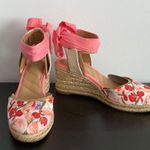 Kelly & Katie Pink and Red Espadrille Wedges Photo 0