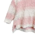 Altar'd State High Neck Stripe Pink White Sweater M/L loose Fit Winter Fall Knit Fringe Photo 3