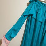 Lilly Pulitzer  Dee Dee Mini Dress Off the Shoulder Ruffle Teal Blue Malachite Photo 2