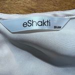 Eshakti Blouse Top 3X 24W Navy Blue Beige Geometric Short Sleeve V-Neck High Low Photo 8